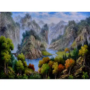 High Quality wall hanging Chinese style landscape Canvas Acrylic Painting for Home Decoration