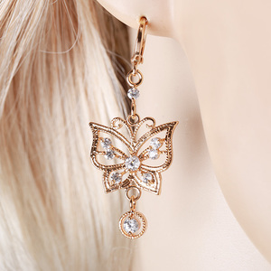 25216 la joyería más nueva popular chapado en oro de alta calidad en forma de <span class=keywords><strong>mariposa</strong></span> pendientes para señoras - Product Image 4