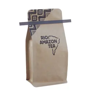 250g 500g 1kg fondo piatto di plastica foglio di alluminio tin tie kraft sacchetto di caffè di carta con valvola