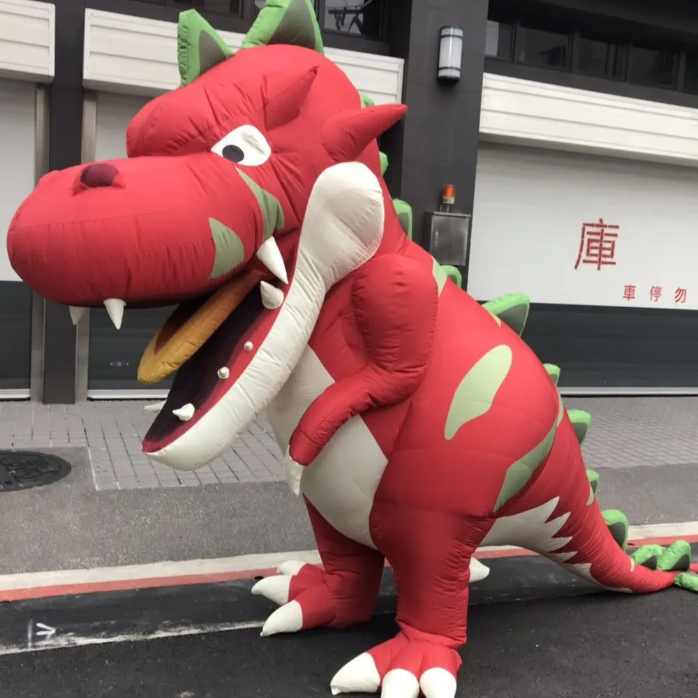 Kostum Berjalan Parade, Kostum Dinosaurus Tiup Berjalan Naga Maskot Bergerak untuk Parade