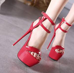 Sandali 2025 sandali da sera <span class=keywords><strong>con</strong></span> Talon Femme Night Club <span class=keywords><strong>con</strong></span> <span class=keywords><strong>tacchi</strong></span> bassi da donna <span class=keywords><strong>con</strong></span> Pole Dance Design Stiletto Super alto <span class=keywords><strong>con</strong></span> plateau da Stripper rosso - Product Image 5