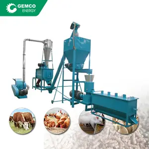 1t/h chicken poultry feed pellet production line with mixer