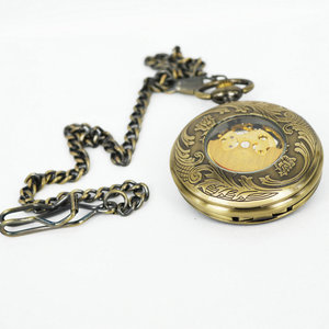 Orologio <span class=keywords><strong>da</strong></span> <span class=keywords><strong>Tasca</strong></span> Meccanico Vintage 2019 con Carica Manuale, Scheletrato, Motivo Fenice Portafortuna in Bronzo - Product Image 4
