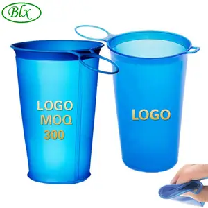 BLX नि: शुल्क नमूने कस्टम मुद्रित पर्यावरण 200 ml बंधनेवाला Flexlble तह TPU पेय शीतल रनिंग गति कप BPA मुक्त सिलिकॉन