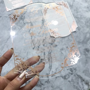 Nhà Kho Tùy Chỉnh Rõ Ràng Acrylic Thiệp Mời Với Phong Bì - Product Image 1