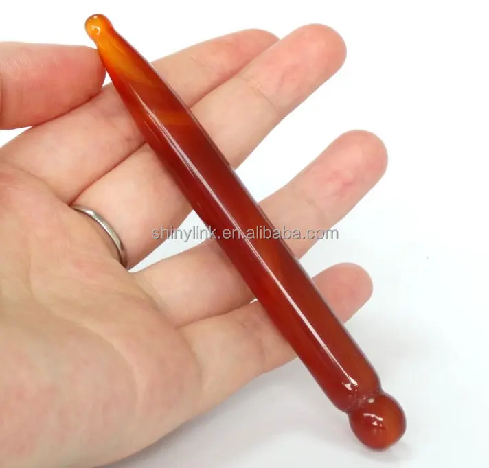 Chất Lượng Cao Red Agate Ngọc Đá Quý Massage Đá Châm Cứu Wand