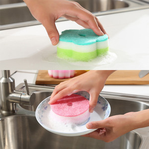 FY Spugne Pagliette di modo 1pcs a Forma di Fiore di Spugna Pennello Di Vetro Da Tavola Lavare I <span class=keywords><strong>Piatti</strong></span> Spugna Da Cucina Casa Strumento di Pulizia - Product Image 4