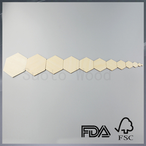 Kerajinan kayu geometris kerajinan kayu lapis Laser memotong potongan kayu bentuk berbeda ornamen kayu - Product Image 2