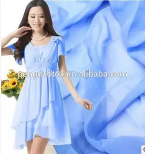 Tùy Chỉnh Màu Polyester Cao Twist Satin Vải Voan Bắt Chước Vải Lụa/Thời Trang/Quần/Váy