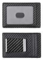 Dompet Ramping Rfid Pria, Dompet Ramping Ramah Lingkungan Pemegang Kartu Serat Karbon dengan Klip Uang