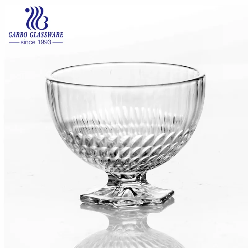 Hoogwaardige Machine Geperst Tafelglaswerk 3.5 ''Kralenbodem Helder Glazen Beker Zomer Gebruikt Glas Ijs Beker