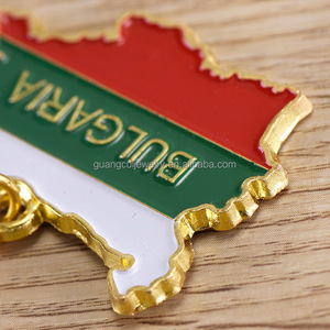 Gantungan Kunci Enamel Peta Negara Georgia Bulgaria dengan Bendera, Suvenir 2026 - Product Image 6