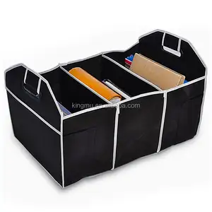 Schwarzer extra großer Kofferraum-Organizer mit 3 Fächern/Auto-Multi-Pocket-Organizer Faltbare Aufbewahrung tasche mit großer Kapazität