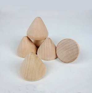 Geometrik katı ahşap koni doğal renk, çocuk oyun blokları ahşap kozalaklar - Product Image 3