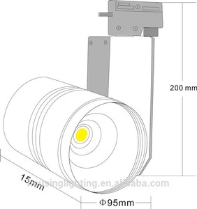 20w cob led blanco luces de la pista del punto de la lámpara con <span class=keywords><strong>el</strong></span> lado de la caja para la tienda 3 líneas nuevo producto - Product Image 2