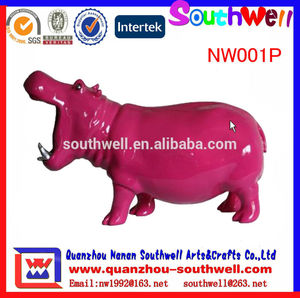 Résine nu. life size statue hippo animaux en résine - Product Image 1