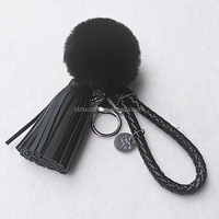 Creative haut de gamme glace soie gland femme porte-clés voiture porte-clés pendentif Rex lapin boule de poils ornements en peluche