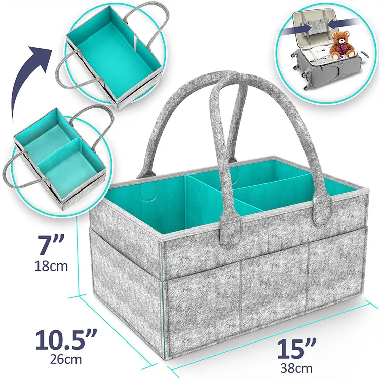 Caddie à couches de bébé portable, sac fourre-tout pour les couches de bébé/nouveau-né, boîte de rangement pour pépinière