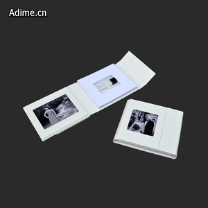 En cuir <span class=keywords><strong>de</strong></span> <span class=keywords><strong>luxe</strong></span> tissu <span class=keywords><strong>de</strong></span> mariage en lin USB lecteur flash <span class=keywords><strong>bijoux</strong></span> boîte avec aimant - Product Image 3