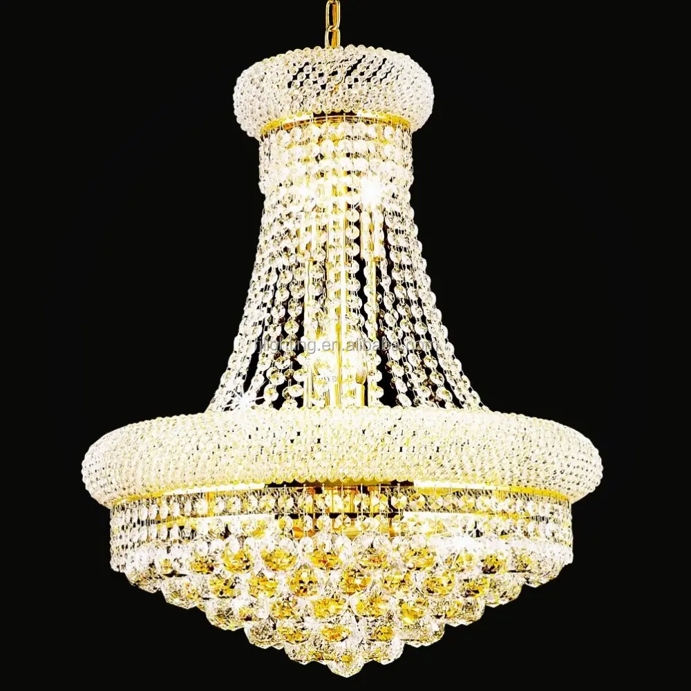 Yizhongshan — lustre en cristal k9, luminaire suspendu de 50cm, doré et argenté, nouveau modèle 2019