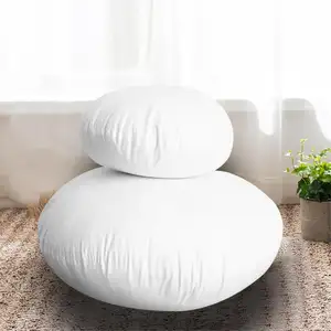 De gran tamaño ronda cojín de piso lavado blanco ganso relleno de pluma inserto de almohada