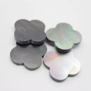 Wholesale Four Leaf Clover Black Natural MOP Shell Slice