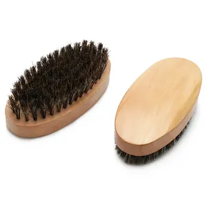 Cepillo de mango de madera de primera calidad Herramienta de limpieza de barba Brocha de afeitar de cerdas de jabalí