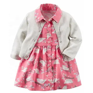 थोक उच्च गुणवत्ता शरद ऋतु शिशु पोशाक बच्चे लड़की स्वेटर अंडरवियर के साथ सेट