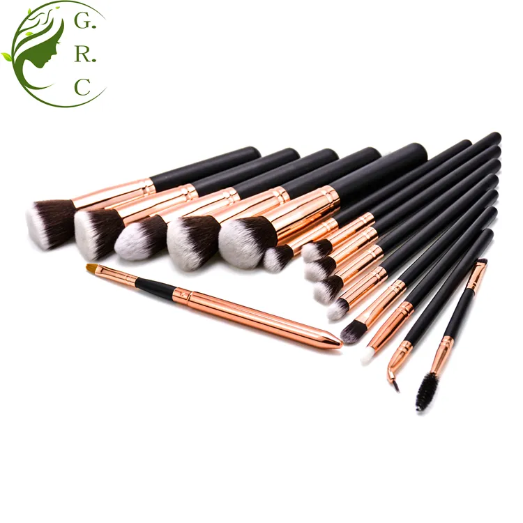 Beauty Tool Kit PinceL De Maquiagem Manufacture China Free Sample Professional Private Label 15pcs Rose Gold Makeup Brushes Set