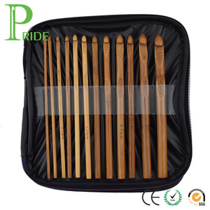Looen 20 pezzi uncinetto di bambù aghi con borsa uncinetto <span class=keywords><strong>viola</strong></span> - Product Image 2