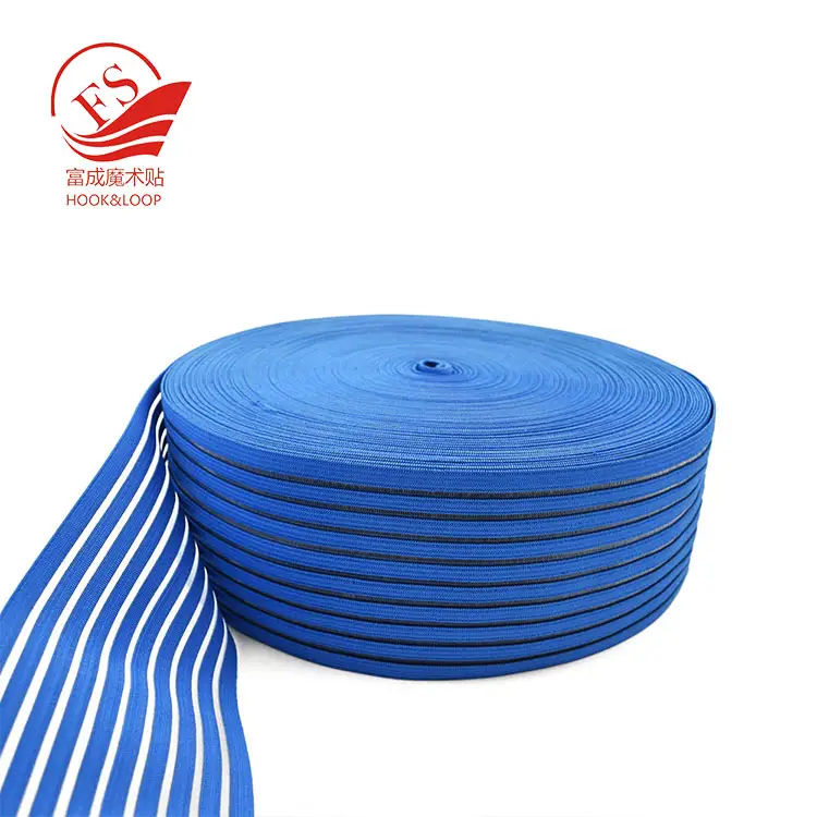 Customized colorful hook loop elastic fastener strap/ raw material fishing line yarn elastic band
