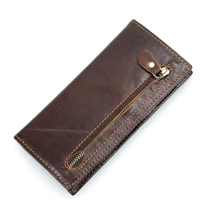 Long clutch men's wallet genuine cow leather long wallet for men