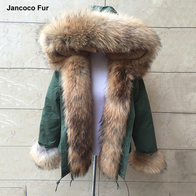Nouveau Femmes Réel Fourrure De Raton Laveur Collier À Capuchon Parka Veste D'hiver Chaud Épais Pardessus Top Qualité Parker