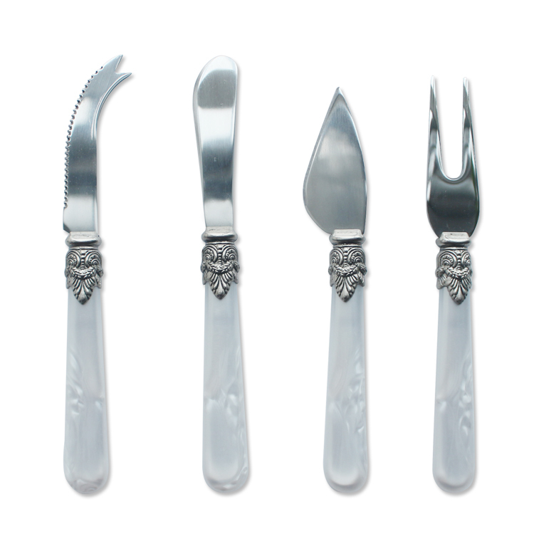 Cathylin elegant stainless steel plastic handle marble cake cutter and knife server set wedding cheese tools