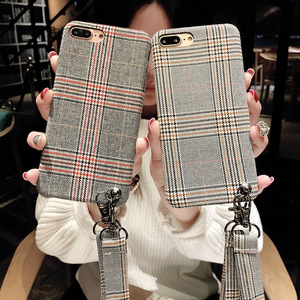 Venta caliente de lujo rejilla celosía tela lanyard <span class=keywords><strong>tel</strong></span>éfono celular caso para el iPhone x 8 8 más 7 7 más 6 6 Más - Product Image 1