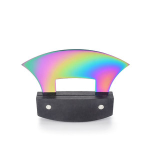 Asiakey titanizing lâmina cozinha ULU faca com punho de madeira - Product Image 4