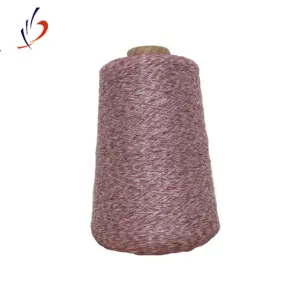 High Quality Like Cotton Linen Feeling AB Polyester And Acrylic 2 Line Very Fine Maroon Yarn for Knitting Weaving