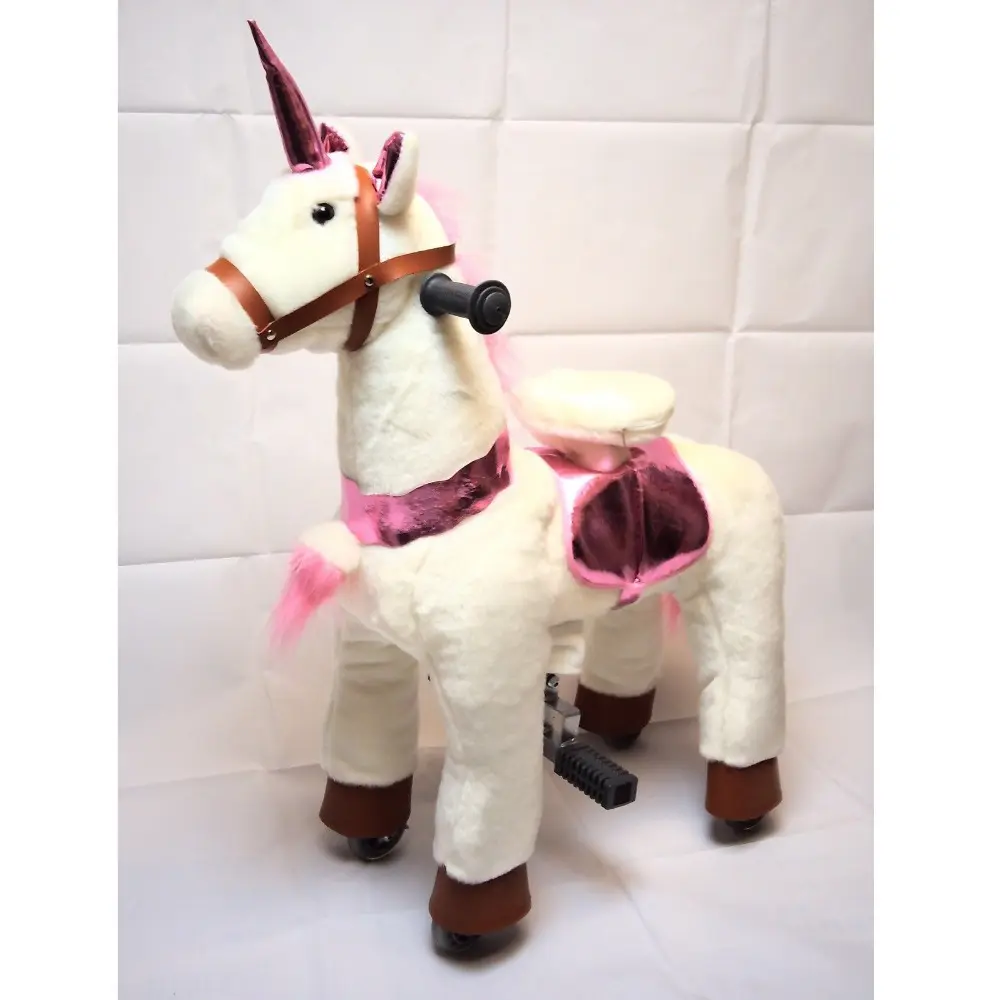 HI Unicorn đi xe sang trọng trên ngựa cơ khí pony rider ngựa đi bộ đồ chơi về xúc tiến