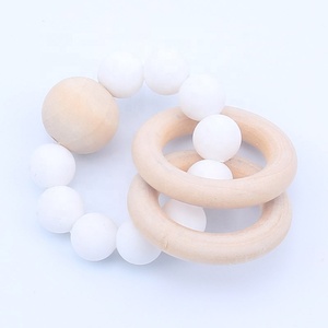 D'allaitement bébé Bracelets En Bois Anneau De Dentition En Silicone Perles De Dentition Bois Hochets Jouets Bébé - Product Image 4
