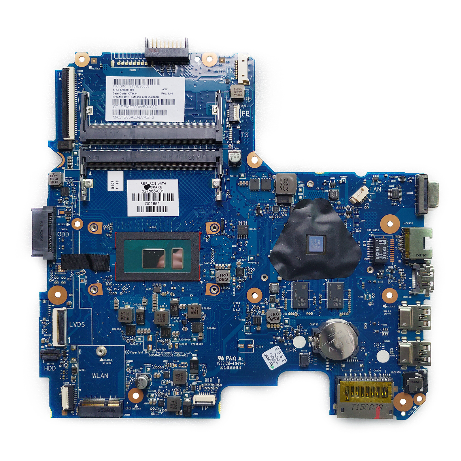 827688-001 для ноутбука HP 14-AC Системные платы SONY DSC R5M330 2 Гб i3-6100U