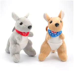 Cute Mini Plush Kangaroo With Australian Flag Toy Key Chain Custom Promotion Souvenir Mini Kangaroo plush toy Key Chain