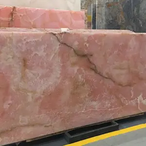 Güzel gül pembe doğal mermer oniks levha