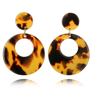 Multi color hueco pendientes de acrílico redondo hueco geométrica acrílico resina dangle declaración pendientes - Product Image 4