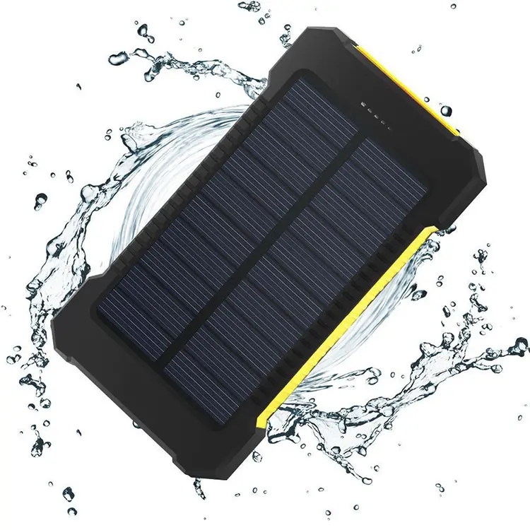 Banco de energía Solar para acampar al aire libre, Banco de energía móvil, impermeable IP67, linterna LED Dual, 2022 mAh, listo para enviar, 20000