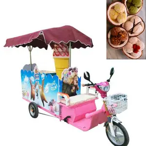 Low price hot dog popsicle street vending electric cold drink ice cream tricycle bike food cart for sale