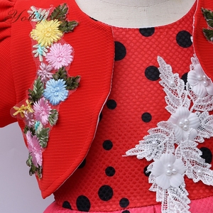 Rojo de fiesta niño vestido largo niño vestido de niña de vestido de fiesta para niña de <span class=keywords><strong>10</strong></span> años - Product Image 4