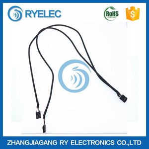 Molex <span class=keywords><strong>2</strong></span>,54mm pitch weiblichen 2x5 header zu molex 4pin MCB Daten Port USB2.0 Y-Harness - Product Image 1