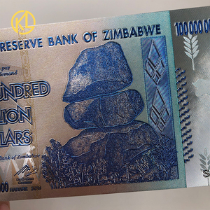 100 pcs/<span class=keywords><strong>lot</strong></span> Uang Kertas Perak Zimbabwe 100 Triliun Dolar Zimbabwe 999 dalam Bahan Plastik untuk Koleksi - Product Image 6