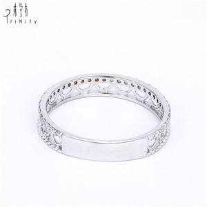 Anillo de eternidad de oro blanco de 18 quilates más vendido con diamante natural, diseño clásico, joyería hueca, regalo de boda perfecto para mujer - Product Image 3