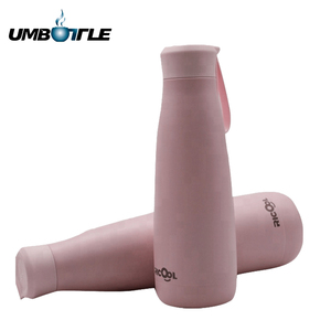 Bouteille d'eau isolée à bouche étroite thermos en acier inoxydable à <span class=keywords><strong>surface</strong></span> caoutchoutée pour filles - Product Image 2